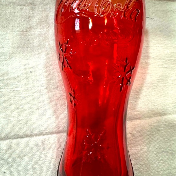 UPC 680678194128 Coca Cola Glass Snowflake Tumblers Set Of 6 Red Glasses - Picture 6 of 7